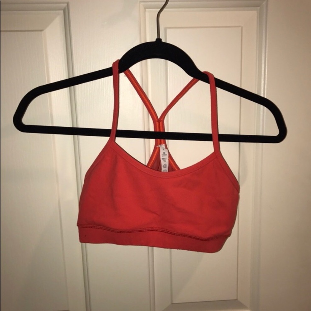 Lululemon Red Flow Y Bra With Mesh Back